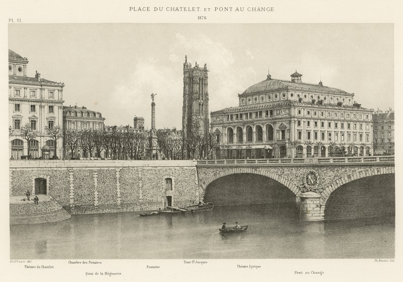 Place du Chatelet und Pont au Change, 1876 von French School
