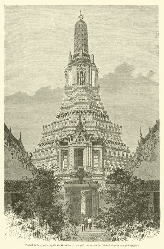 Portal der großen Pagode von Wat-Chan in Bangkok von French School