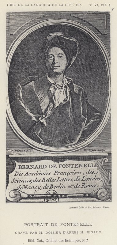 Porträt von Fontenelle (Lithographie) von French School