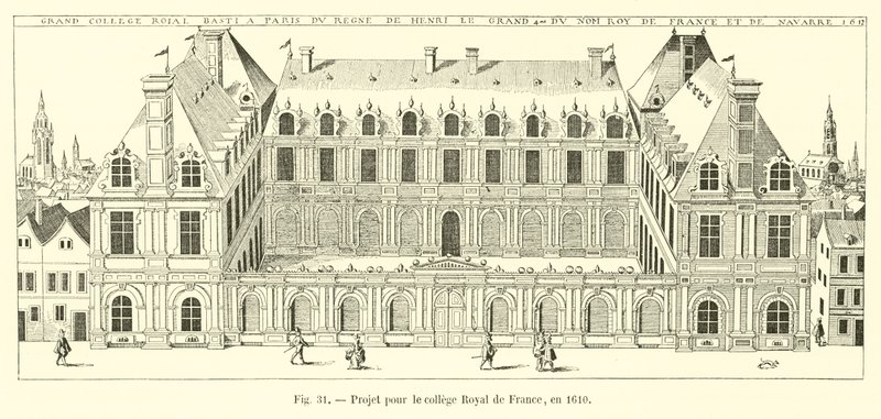 Projekt für das königliche Kolleg von Frankreich, 1610 von French School