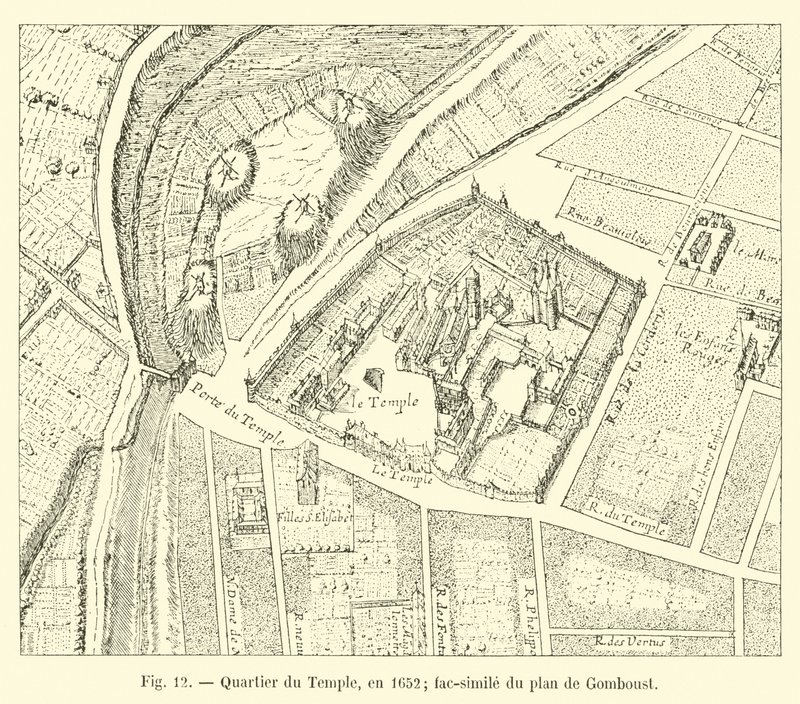 Quartier du Temple, 1652 (Faksimile des Plans von Gomboust) von French School