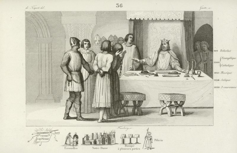 Robert II. von Frankreich verschont zum Tode verurteilte Verschwörer von French School