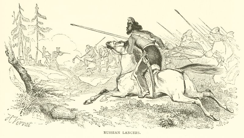 Russische Lanzenreiter (Gravur) von French School