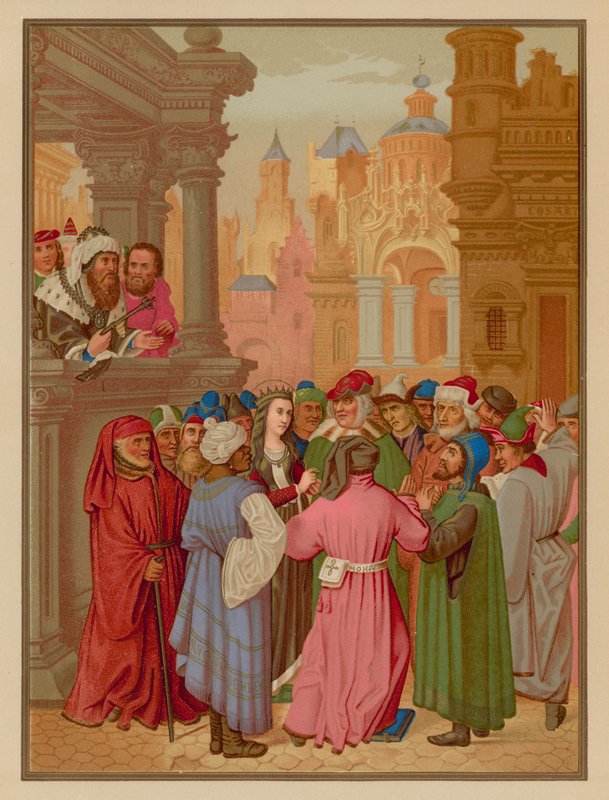 Heilige Katharina umgeben von den Ärzten von Alexandria von French School