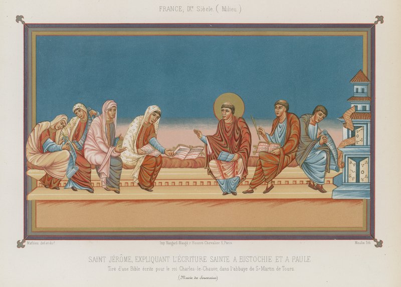 Sankt Hieronymus erklärt die Heilige Schrift von French School