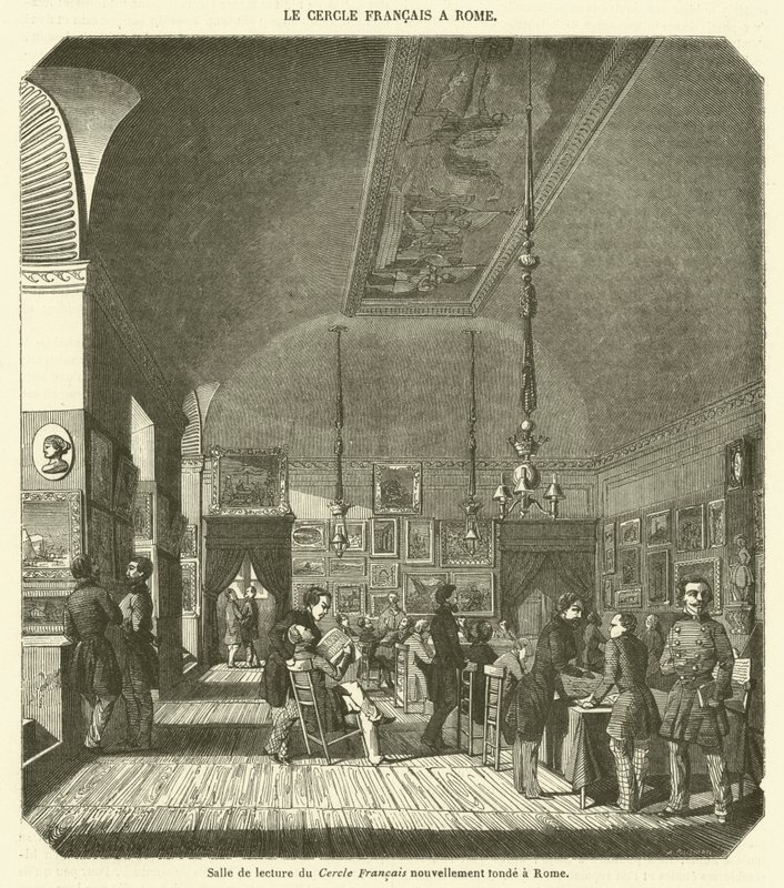 Lesesaal des neu gegründeten Cercle Français in Rom von French School