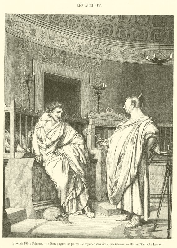 Salon von 1861, Malerei, Zwei Auguren können sich nicht ansehen, ohne zu lachen (Stich) von French School
