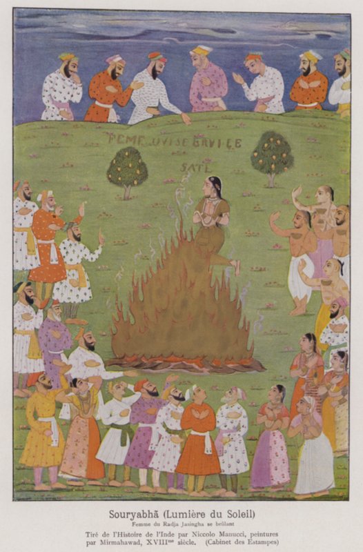 Sati, die Tradition der Witwenverbrennung in Indien von French School