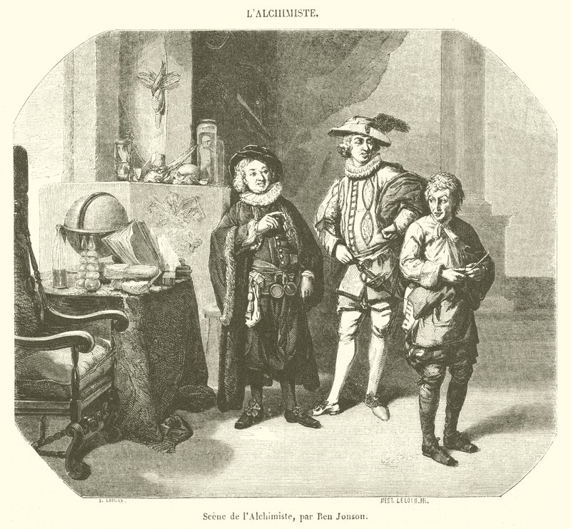 Szene des Alchemisten von French School