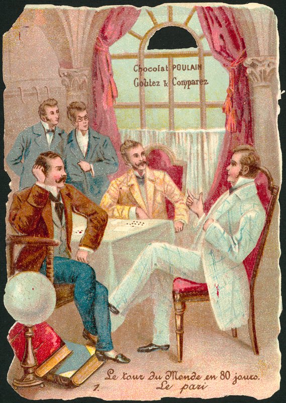 Szene aus In 80 Tagen um die Welt, von Jules Verne von French School