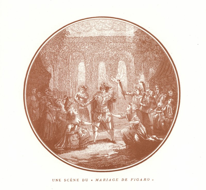 Szene aus Die Hochzeit des Figaro, von Wolfgang Amadeus Mozart von French School