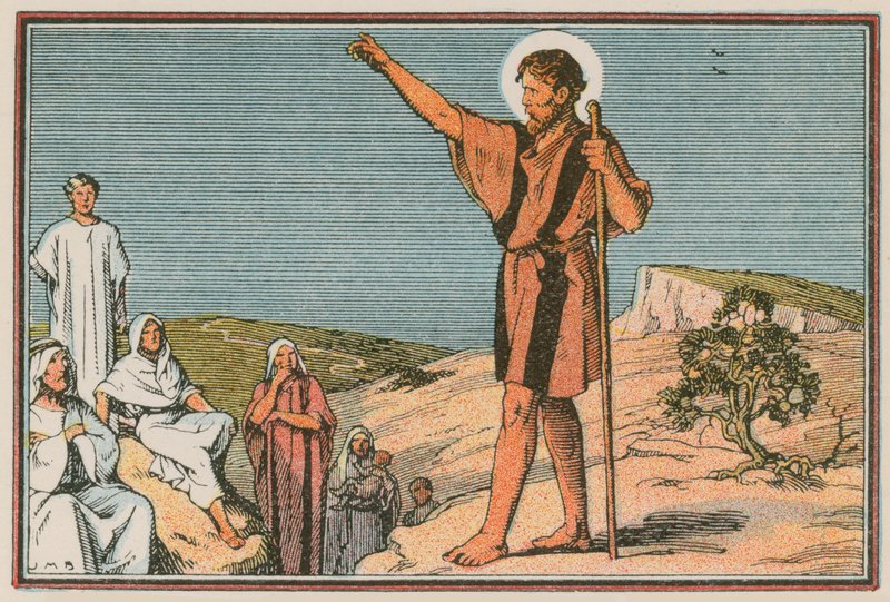 Szene aus dem Leben Jesu (farbige Gravur) von French School
