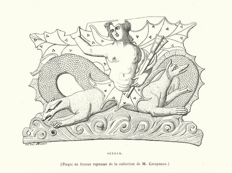 Skylla, antike griechische Bronzefigur von French School