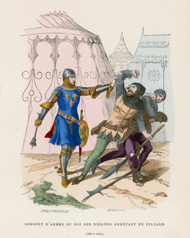Sergeant of Arms verhaftet einen Plünderer, 1290-1330 von French School