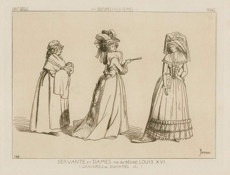 Diener und Damen, Ende der Herrschaft von Ludwig XVI. von French School