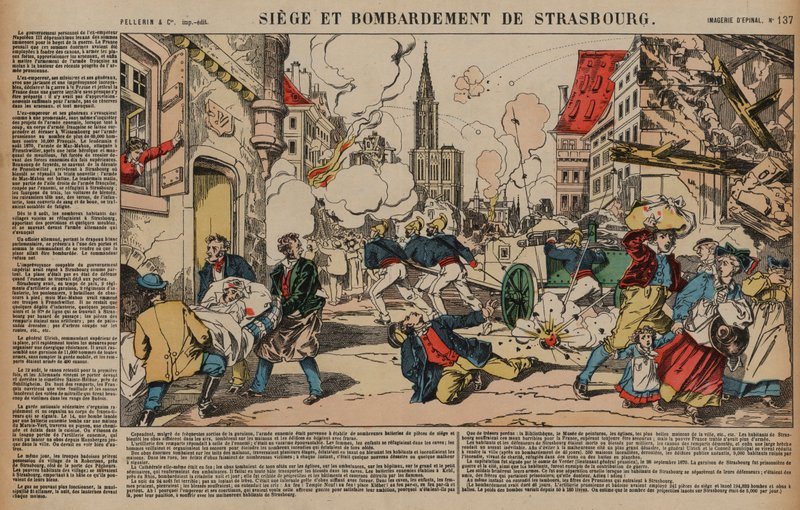 Belagerung und Bombardierung von Straßburg, Deutsch-Französischer Krieg, August-September 1870 von French School