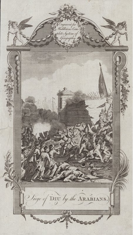 Belagerung von Diu durch die Araber von French School