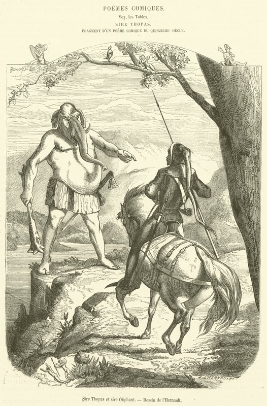 Sire Thopas und Sire Oliphant (Stich) von French School