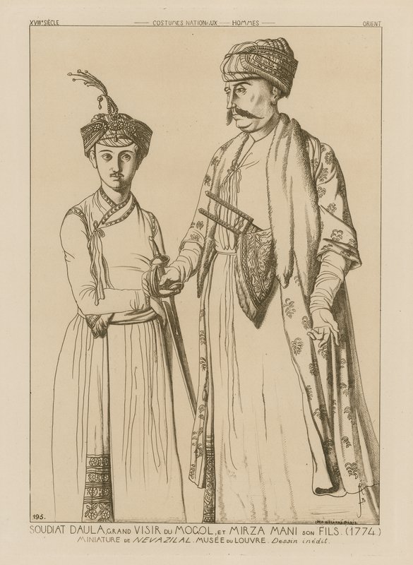 Soudiat Daula, Großwesir der Mongolen und sein Sohn, Mirza Mani (1774) von French School