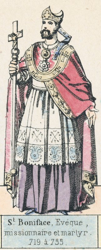 St. Bonifatius, Bischof, Missionar und Märtyrer, 719 bis 735 von French School
