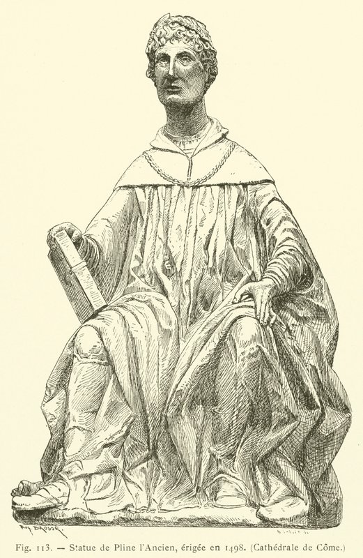 Statue von Plinius dem Älteren, errichtet 1498, Kathedrale von Como von French School