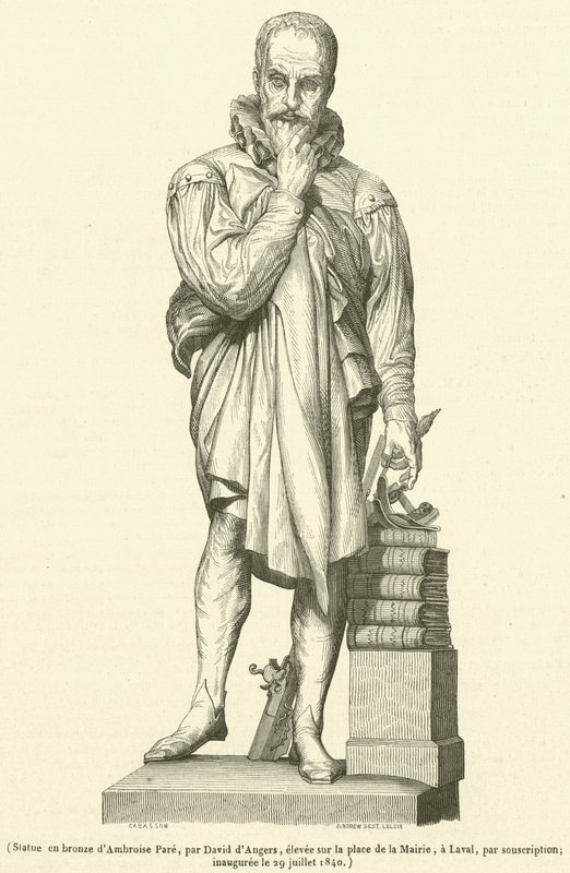 Bronzestatue von Ambroise Paré von French School
