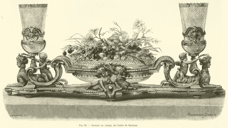 Kristallaufsatz aus der Baccarat-Fabrik (Stich) von French School