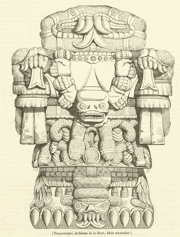 Teoyaomiqui, die Göttin des Todes, mexikanisches Idol von French School