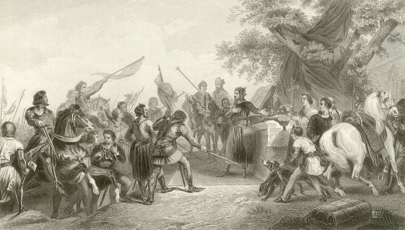 Die Schlacht von Bouvines, 1214 von French School