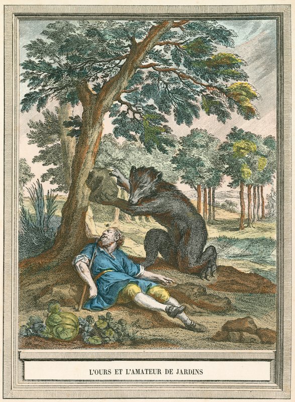 Der Bär und der Liebhaber von Gärten von French School