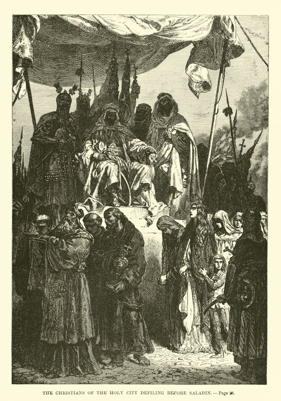Die Christen der Heiligen Stadt defilieren vor Saladin von French School
