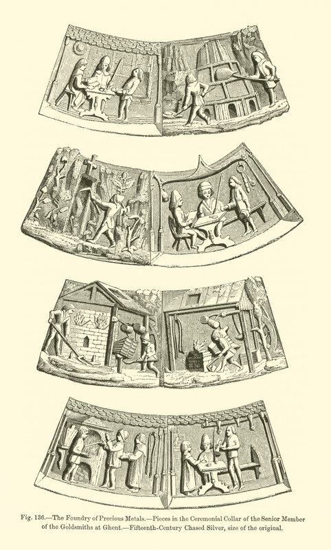 Die Gießerei von Edelmetallen von French School