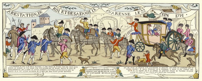 Die Verhaftung von Ludwig XVI. von Frankreich und seiner Familie, Varennes, 22. Juni 1791 von French School