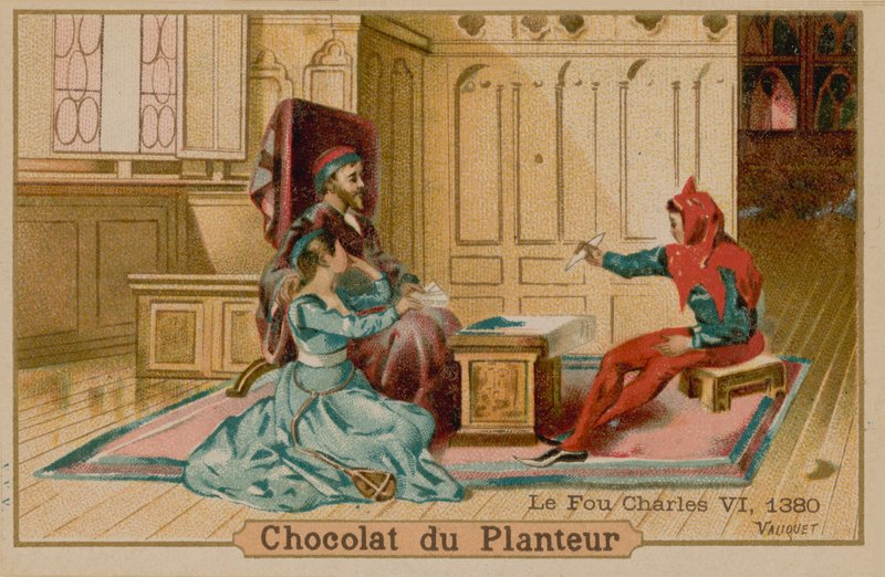 Der Narr und Karl VI., König von Frankreich (1368-1422) von French School