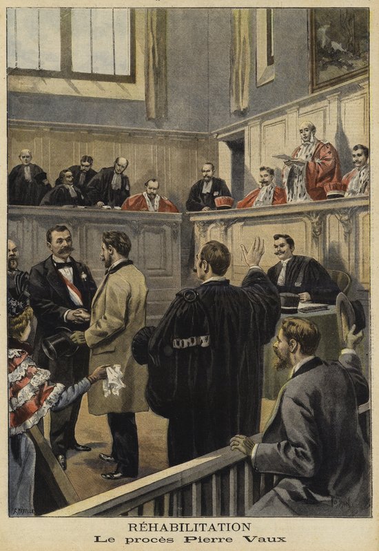 Die Rehabilitation von Pierre Vaux, Frankreich, 1897 von French School