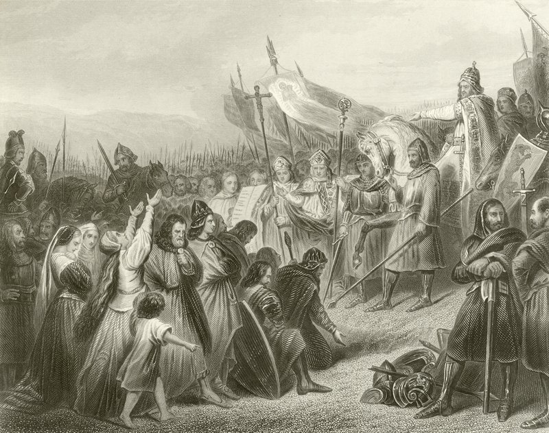 Die Unterwerfung von Witikind, 785 von French School