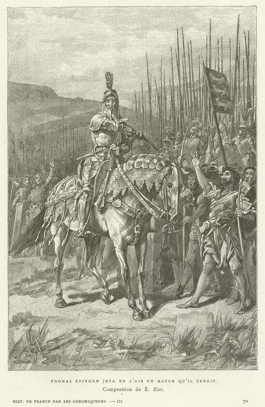 Thomas Epinhem warf den Stab, den er hielt, in die Luft von French School