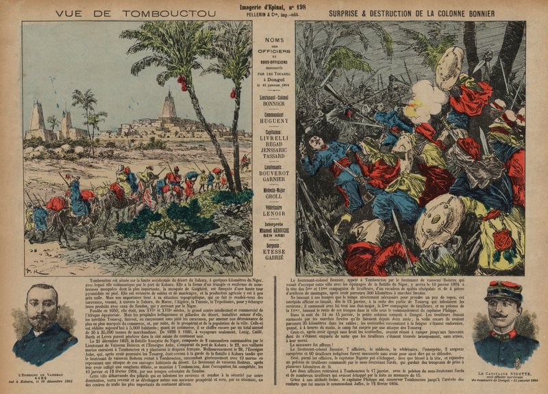 Timbuktu und der tödliche Hinterhalt einer Kolonne französischer Truppen unter dem Kommando von Oberstleutnant Eugene Bonnier von French School