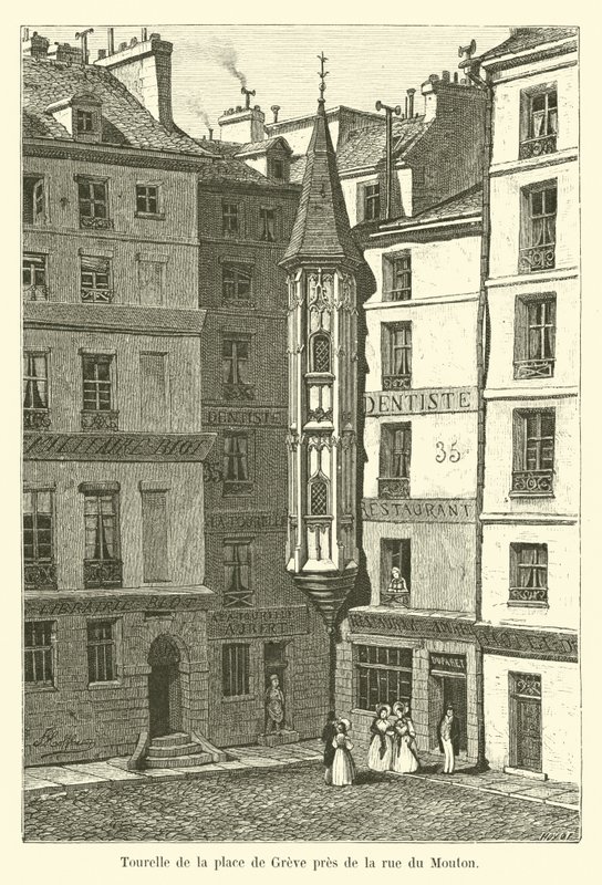 Türmchen auf dem Place de Greve nahe der Rue du Mouton von French School