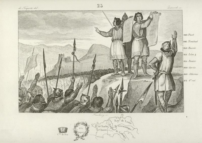 Vertrag zwischen Karl dem Kahlen und seinem Bruder Ludwig dem Deutschen, Straßburg, 842 von French School