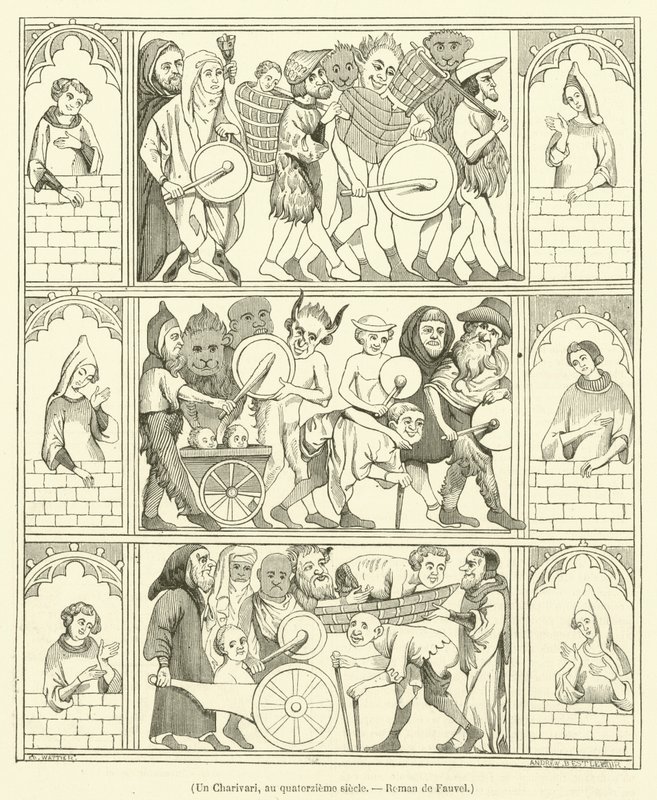 Ein Charivari im 14. Jahrhundert, Roman de Fauvel von French School
