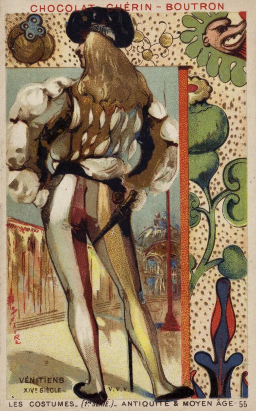 Venezianisches Kostüm, 14. Jahrhundert von French School