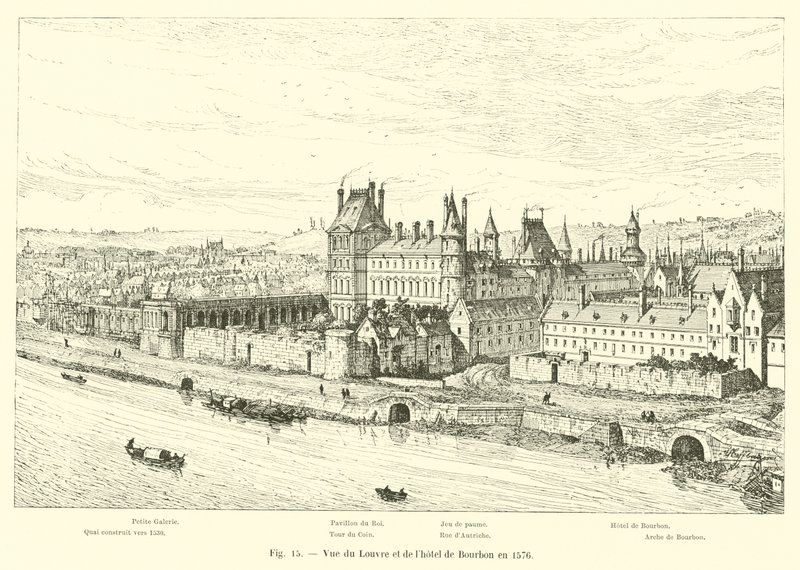 Ansicht des Louvre und des Hotels von Bourbon, 1576 von French School