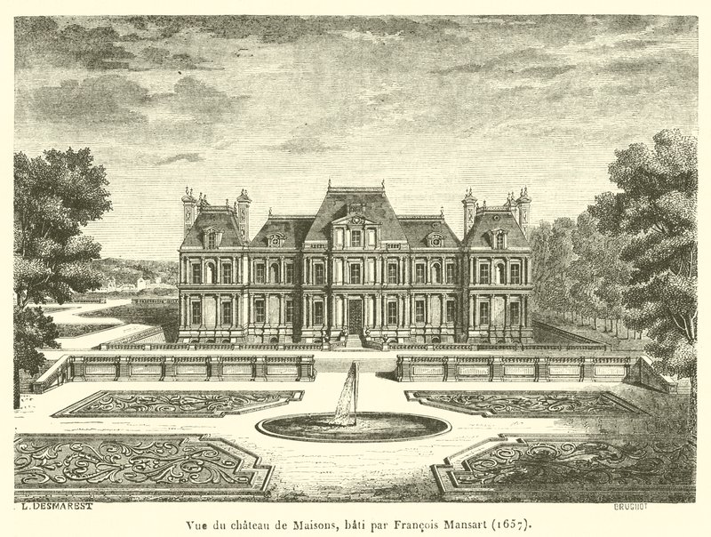 Ansicht des Schlosses von Maisons, erbaut von François Mansart von French School