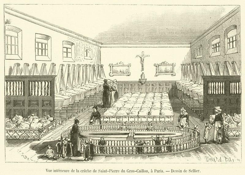 Innenansicht der Krippe von Saint-Pierre du Gros-Caillou in Paris von French School