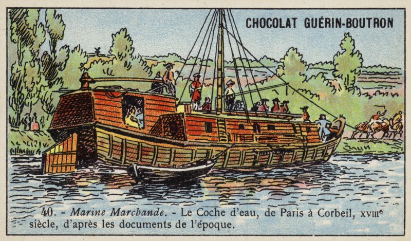 Wasserwagen von Paris nach Corbeil von French School