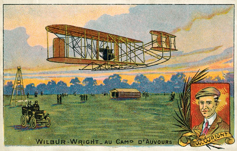 Wilbur Wright bei einem Flug im Camp d