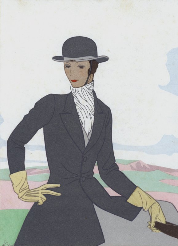 Damenreitkostüm-Design der 1920er Jahre von French School
