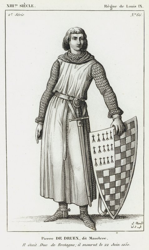 XIII Jahrhundert, Herrschaft von Ludwig IX., Pierre de Druex, genannt Mauclere, Er war Herzog der Bretagne; er starb am 22. Juni 1250 von French School