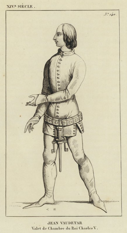 14. Jahrhundert, Jean Vaudetar, Kammerdiener von König Karl V. (Gravur) von French School